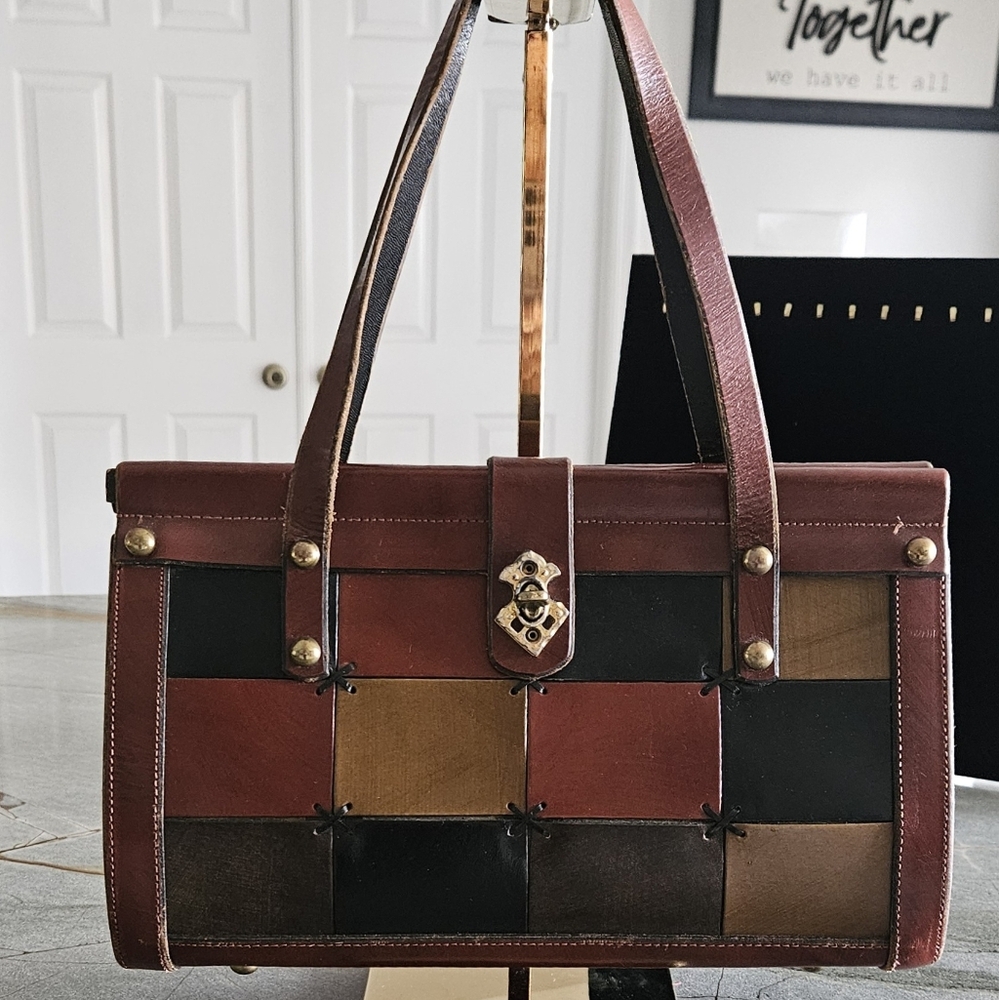 Patchwork Benchmade 1960s Vintage Leather Bag